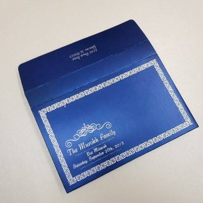 Jewish Wedding Invitation | Royal Blue & Silver Scrill Invite: BSI-78