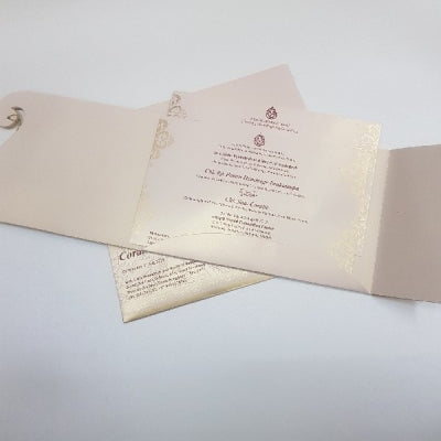 Creative Vellum Wedding Invitation | Designer Indian Wedding Invite with Rhinestones: W-1167