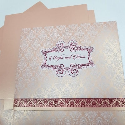 Light Gold & White Indian Wedding Invitation: W-1170