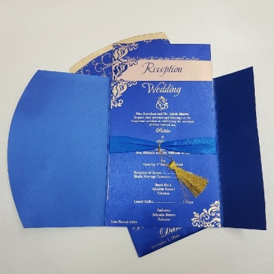 Elegant Tri-Fold Ganesha Hindu Wedding Invite: W-1726