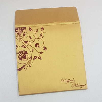 Maroon Satin Handmade Padded Indian Wedding Invitation : T5-029